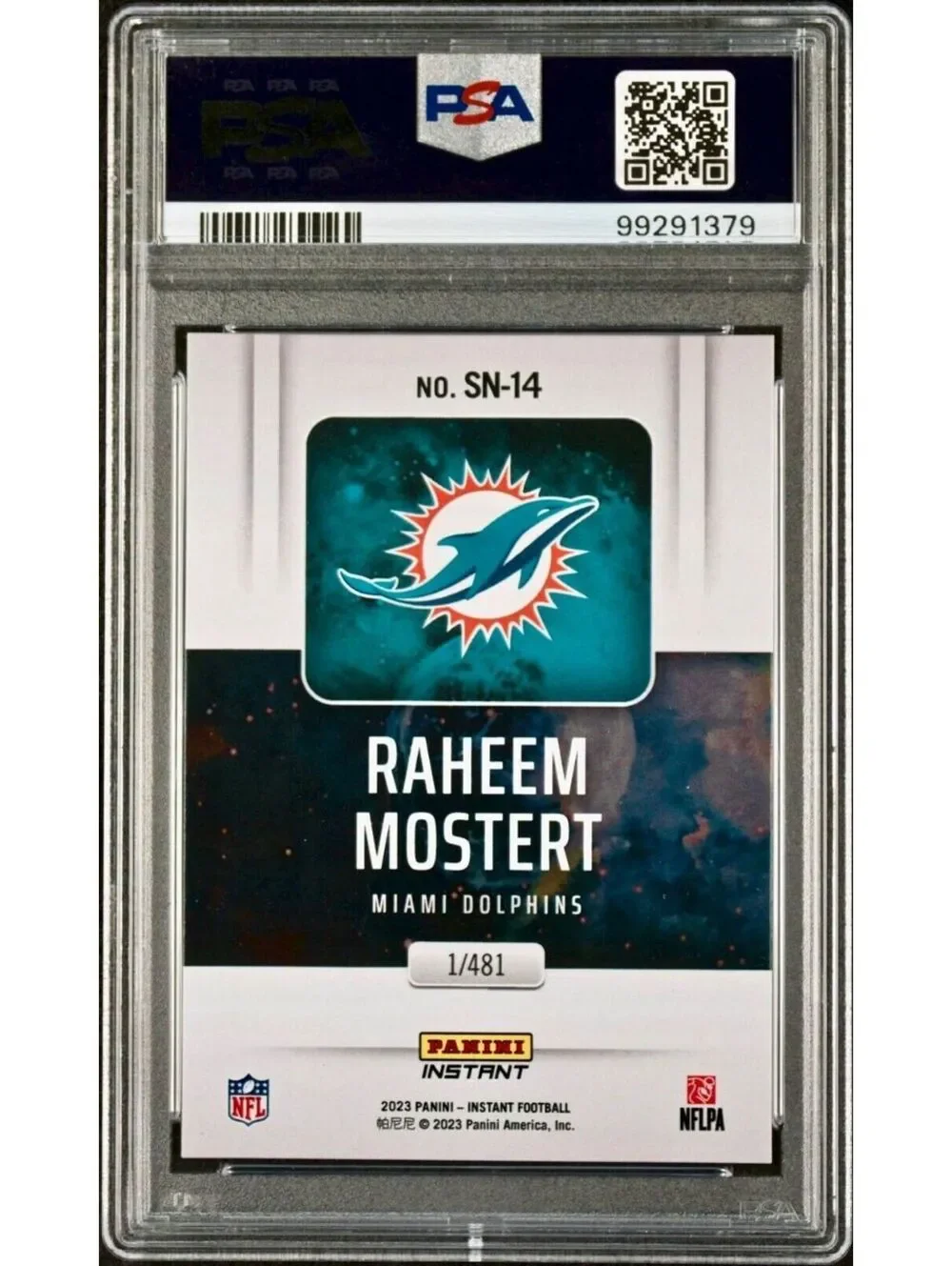 Raheem Mostert 2023 Panini Supernova NFL #SN-14 Football Card PSA 10 Gem Mint